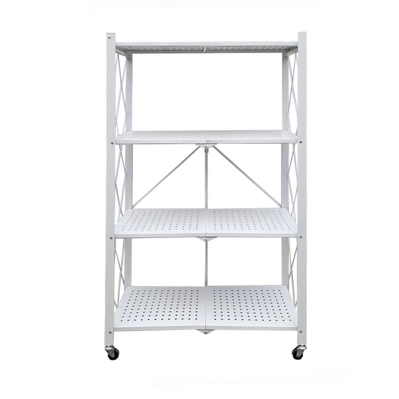 MOBITAT - Estante Plegable con Ruedas 4 niveles Blanco Mobitat