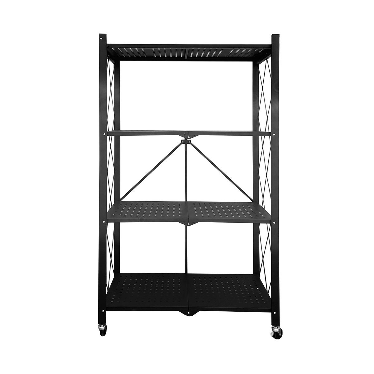 MOBITAT - Estante Plegable con Ruedas 4 niveles Negro Mobitat