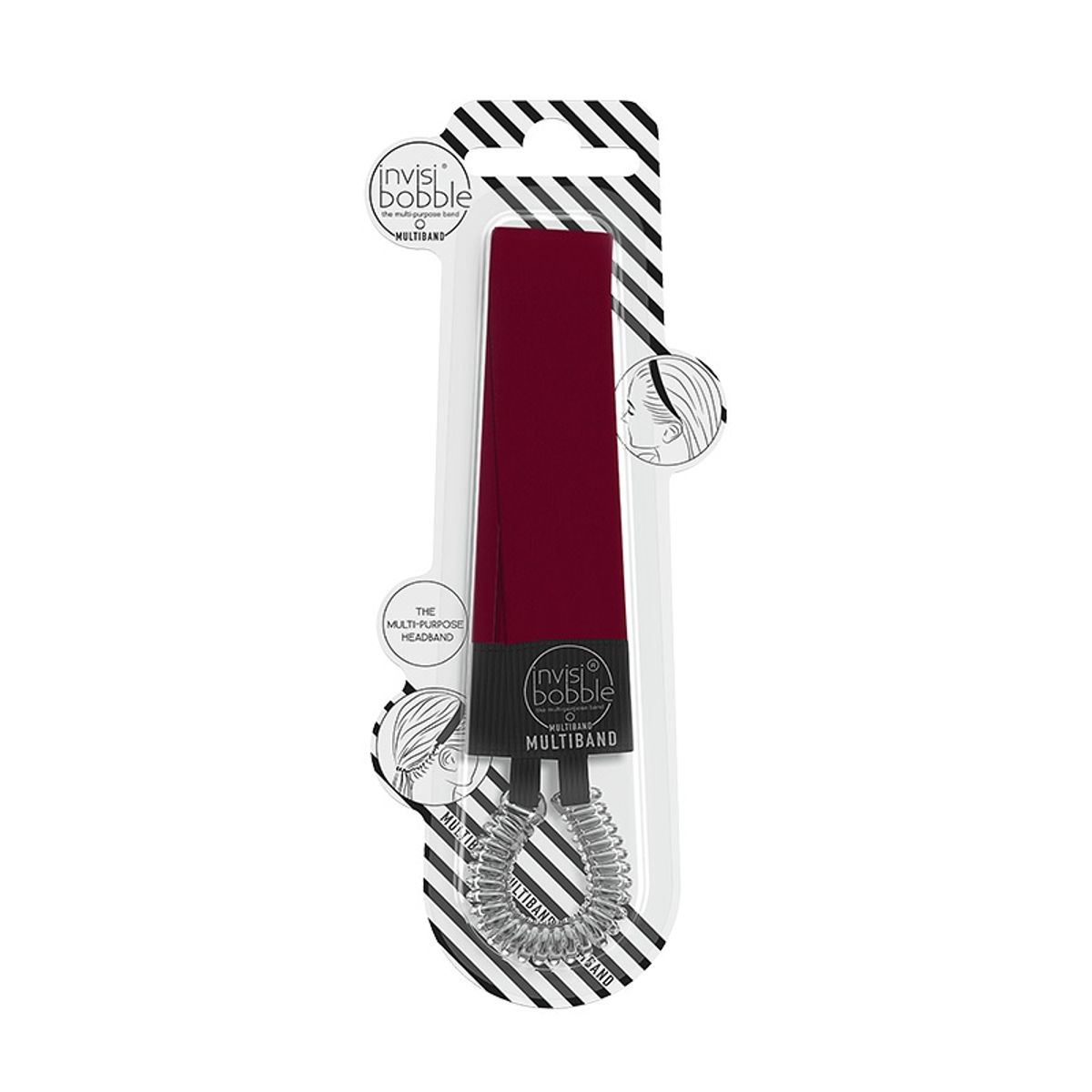 GENERICO - Cintillo 2 En 1 Con Espiral Invisibobble Rojo Y Transparente