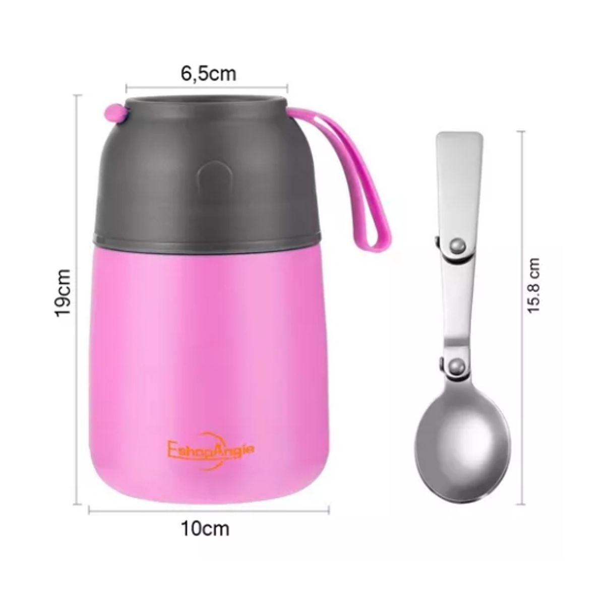 OFERTABKN - Termo De Comida Acero Inoxidable De 650ml  Cuchara Rosado