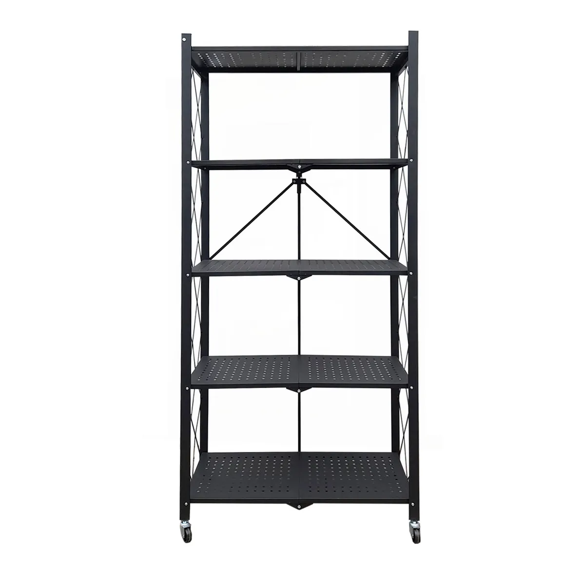 MOBITAT - Estante Plegable con Ruedas 5 niveles Negro Mobitat