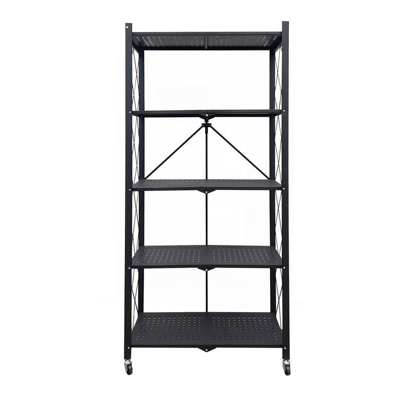 MOBITAT - Estante Plegable con Ruedas 5 niveles Negro Mobitat
