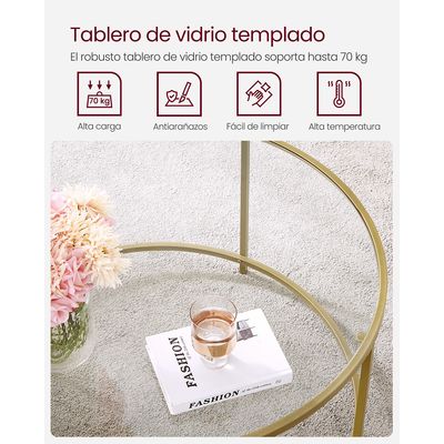 Imagen 2 del producto Mesa de centro vidrio Gold premium
