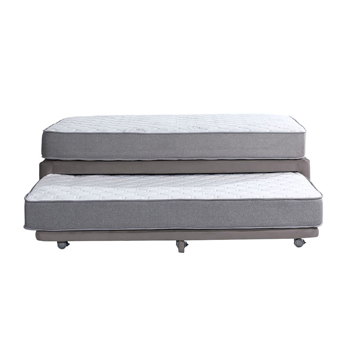 LATAM HOME - Cama Nido Latam Home Zen Best Gris 1 1/2 Plazas Con Base Tapizada