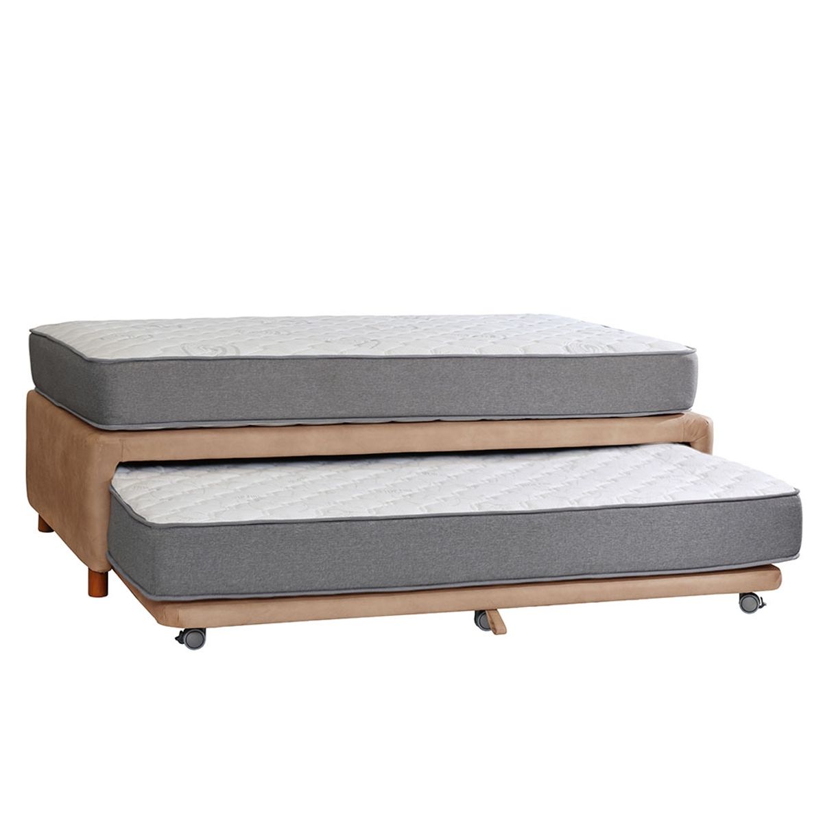 LATAM HOME - Cama Nido Latam Home Nido Zen Best Cuero Beige 1.5 Plazas