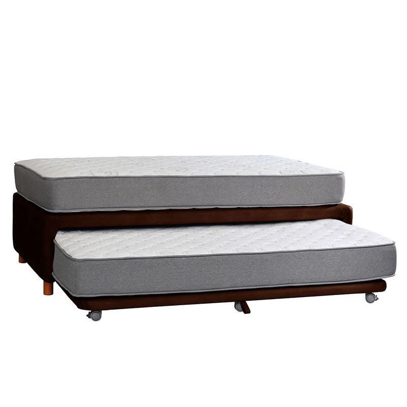 LATAM HOME - CAMA NIDO ZEN BEST CUERO CAFÉ MORO 1 1/2 PZA