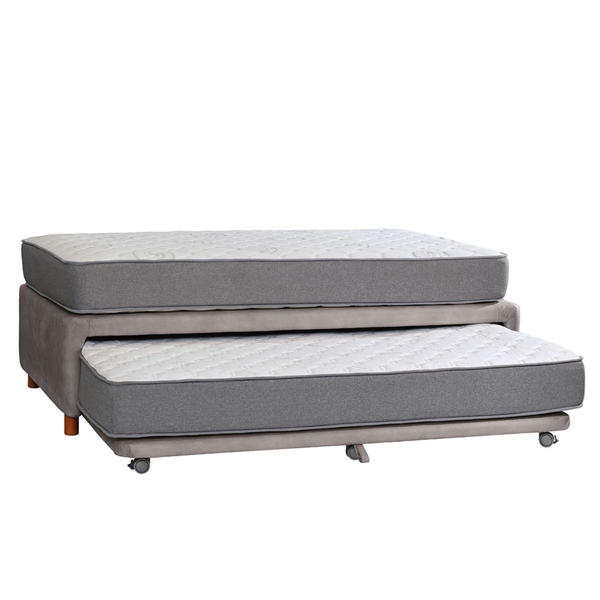 LATAM HOME - CAMA NIDO ZEN BEST CUERO GRIS 1 1/2 PZA