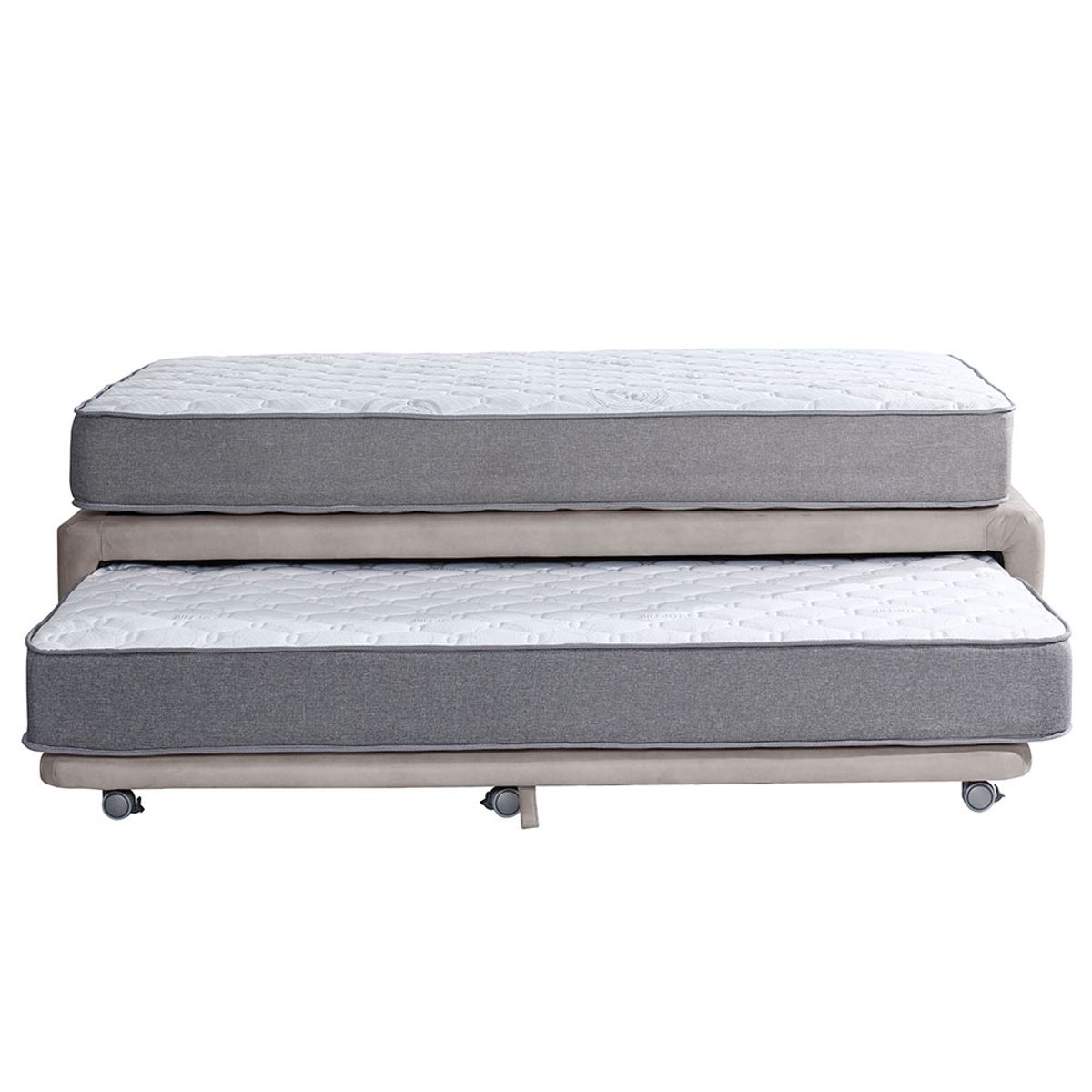 LATAM HOME - CAMA NIDO ZEN BEST CUERO GRIS 1 1/2 PZA