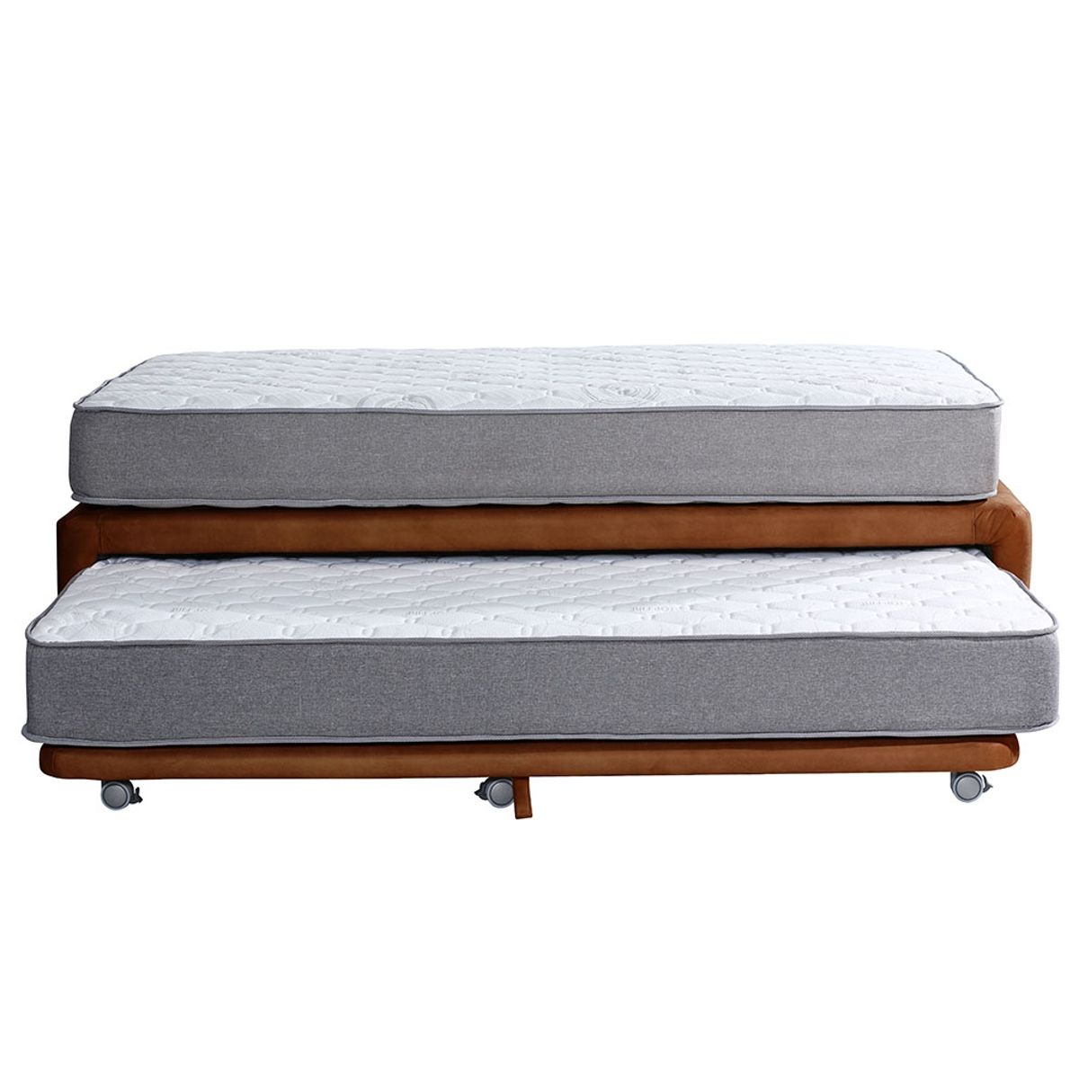 LATAM HOME - CAMA NIDO ZEN BEST CUERO CAFÉ CLARO 1 1/2 PZA