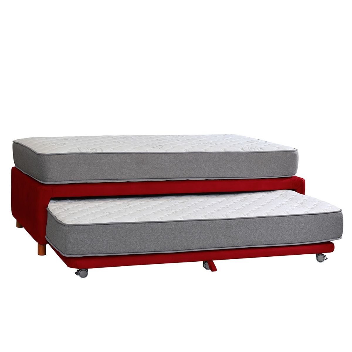 LATAM HOME - CAMA NIDO ZEN BEST CUERO ROJO 1 1/2 PZA