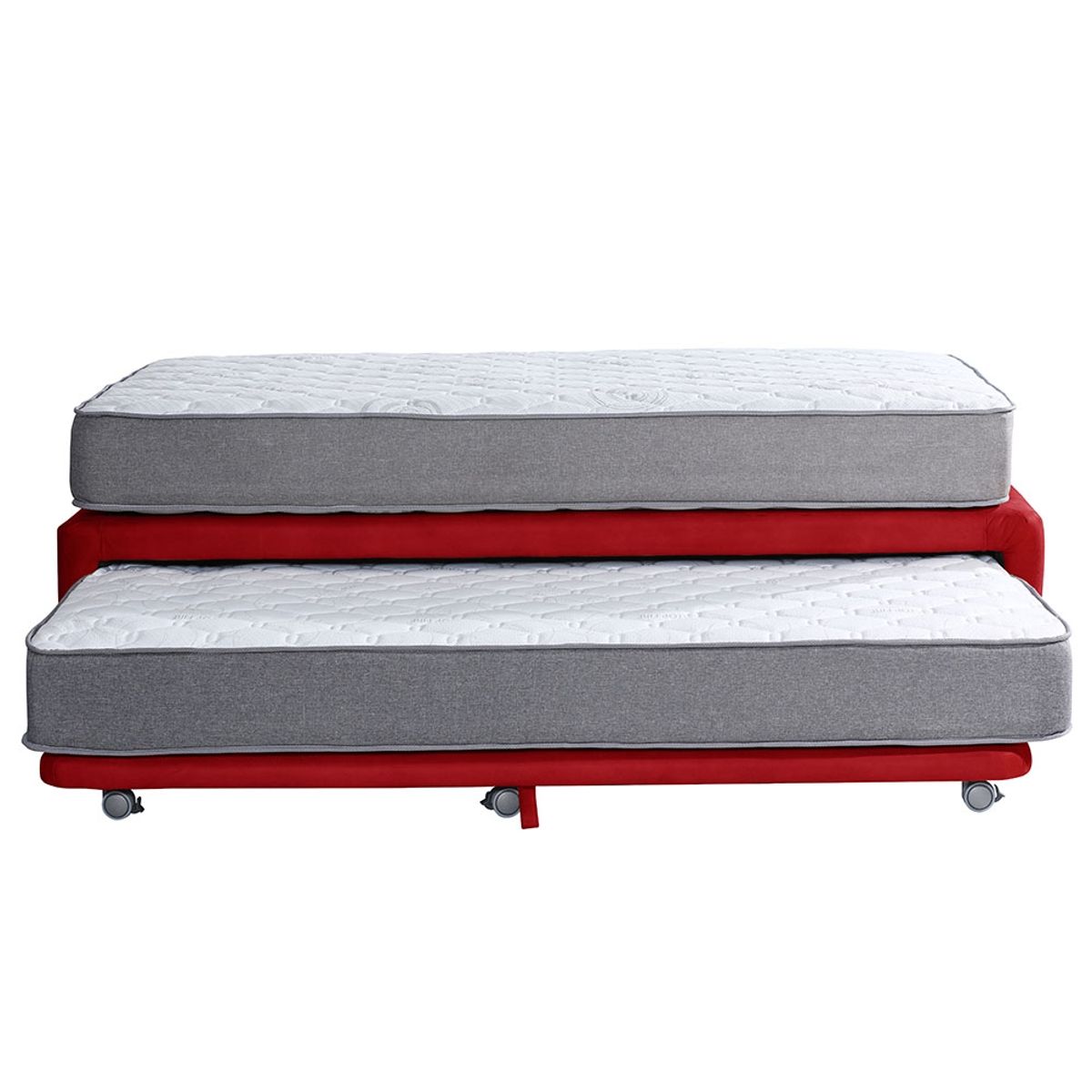 LATAM HOME - CAMA NIDO ZEN BEST CUERO ROJO 1 1/2 PZA