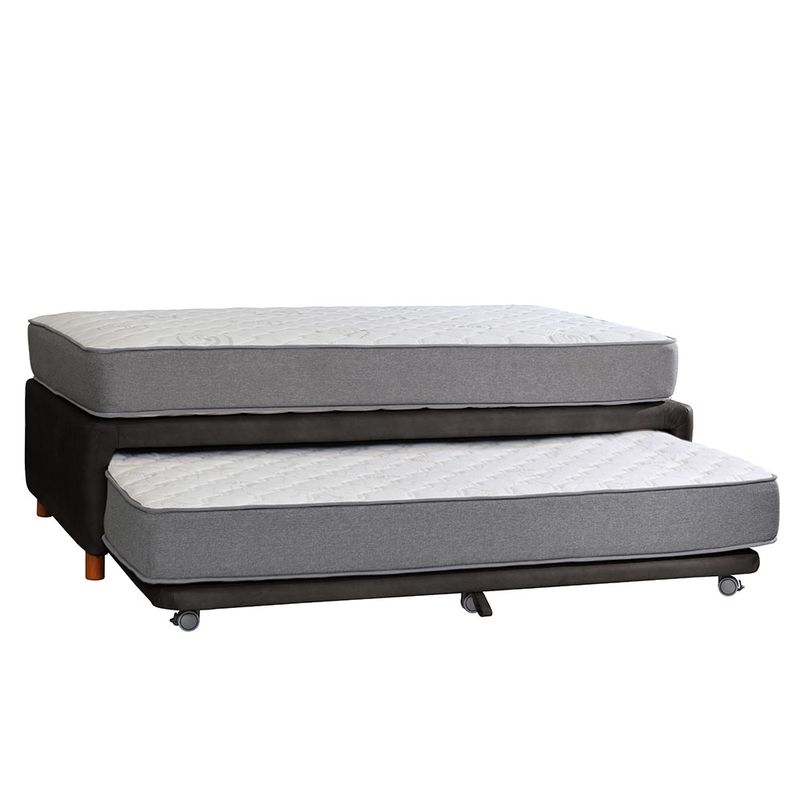 LATAM HOME - CAMA NIDO ZEN BEST CUERO NEGRO 1 1/2 PZA