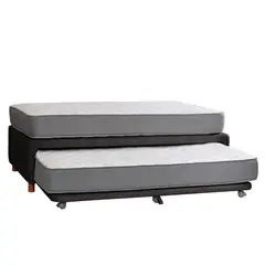 LATAM HOME - CAMA NIDO ZEN BEST CUERO NEGRO 1 1/2 PZA