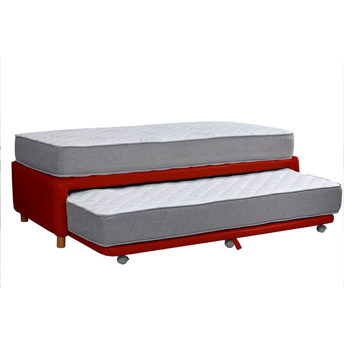 LATAM HOME - CAMA NIDO ZEN BEST PU ROJO 1 1/2 PZA