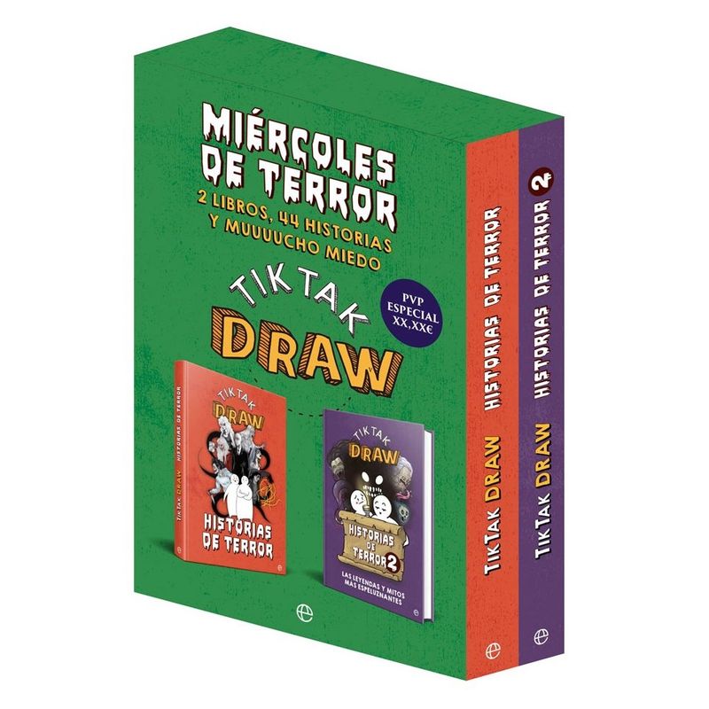 LA ESFERA DE LOS LIBROS - Libro Historias De Terror. Pack Tiktak Draw. Miercoles De Terror
