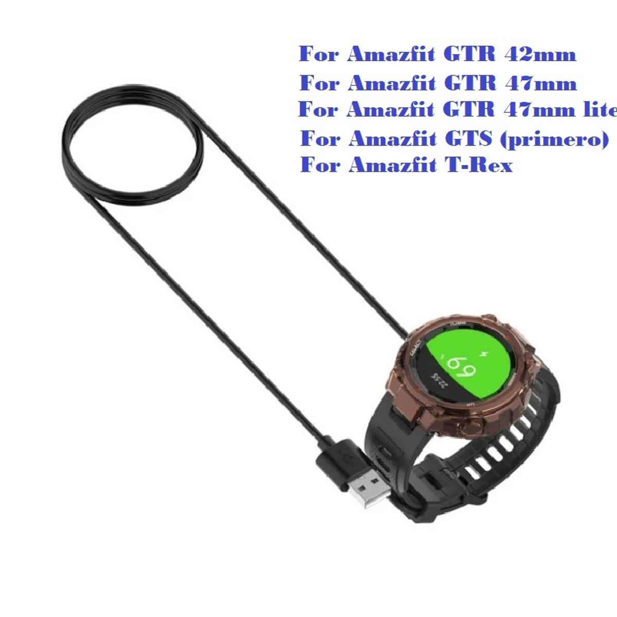 GENERICO - Cable Carga Para Amazfit Gts  Gtr 42-47 Lite  T-rex