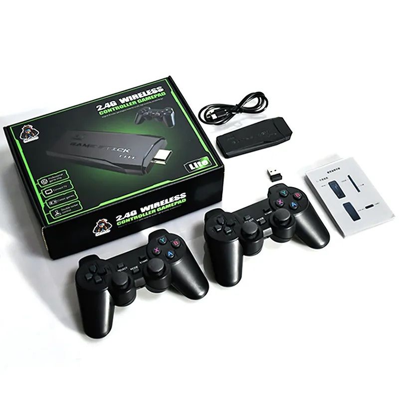 GENERICO - Consola de Videojuegos Stick 4K más 2 Controles Inalámbricos