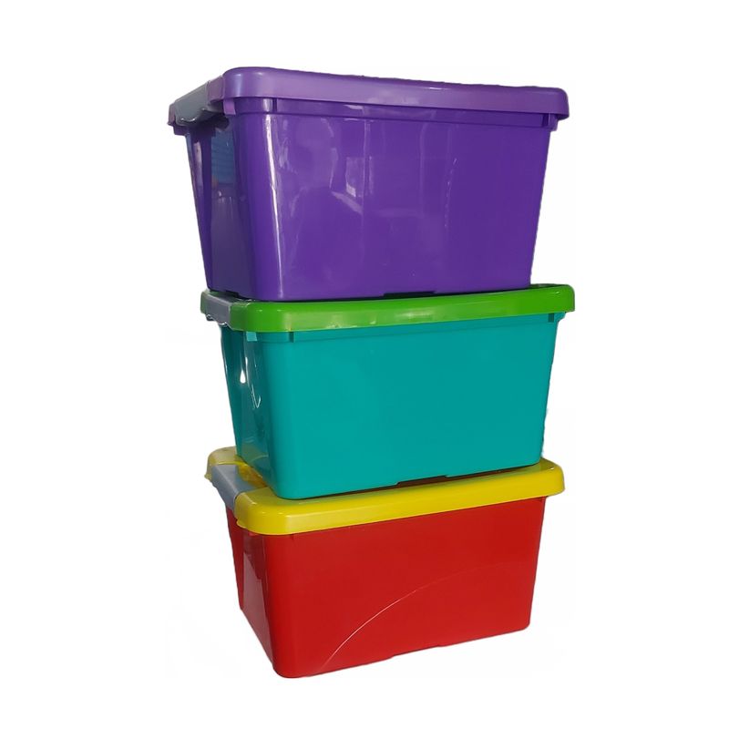GENERICO - set 10 cajas almacenamiento 14 litros color