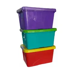 GENERICO - Set 10 cajas almacenamiento 14 litros color