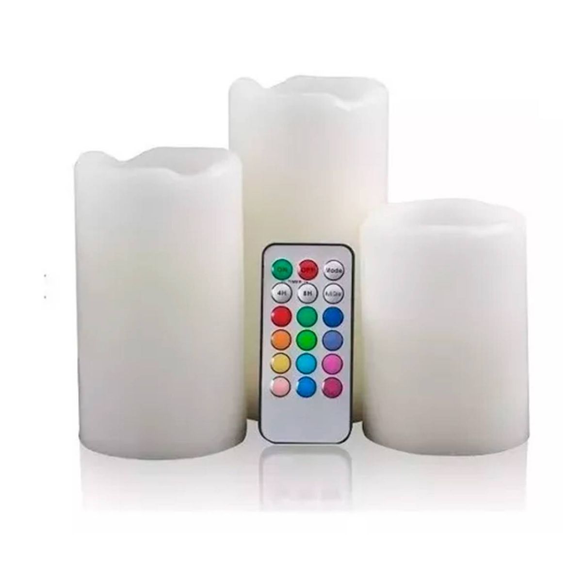 GENERICO - Set 3 Velas Led Con Control Remoto Electronicas