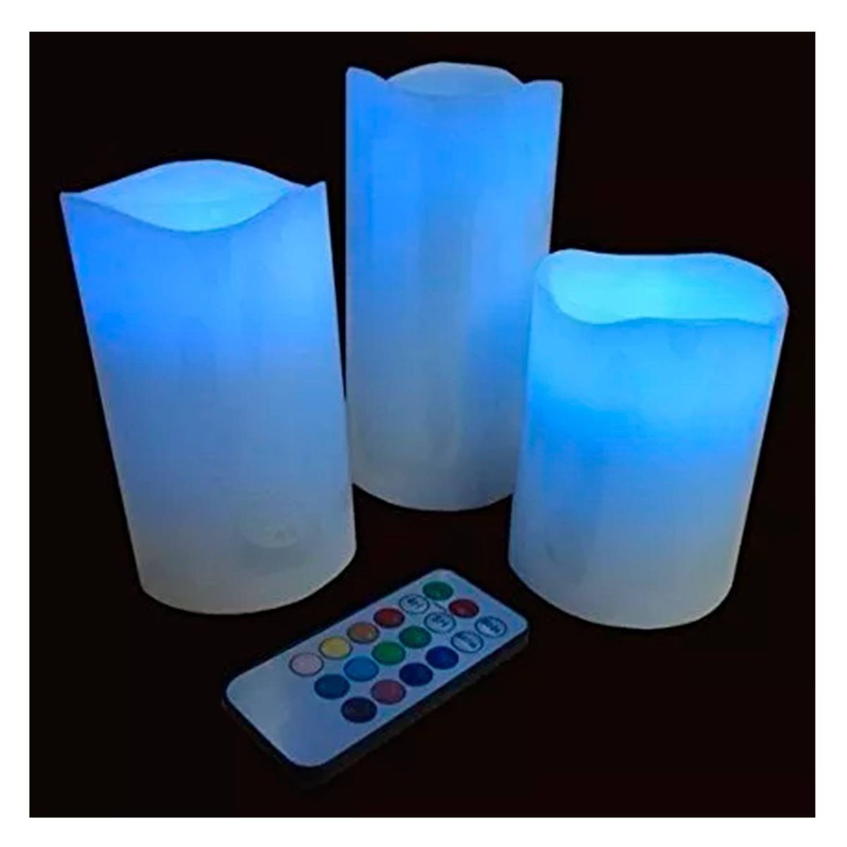 GENERICO - Set 3 Velas Led Con Control Remoto Electronicas