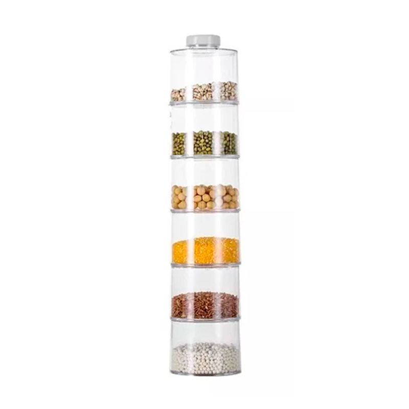 GENERICO - Especiero Condimentos Modular Torre 6 Frascos Acrílico