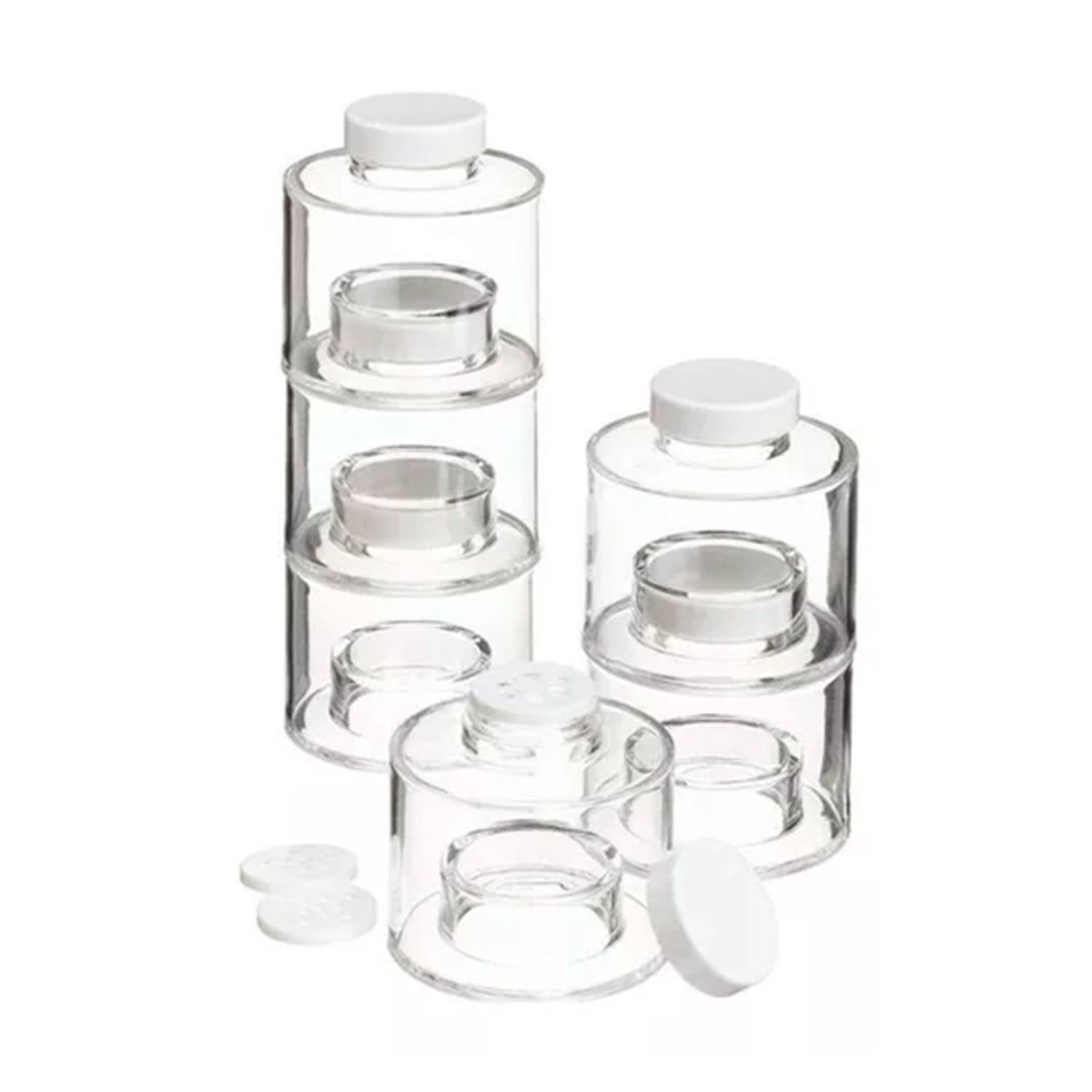 GENERICO - Especiero Condimentos Modular Torre 6 Frascos Acrílico