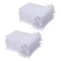 GENERICO - Set 100 Bolsas De Tela Blanca 10x15 Cm