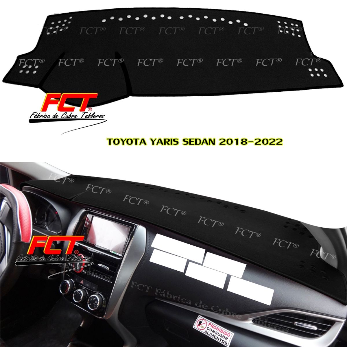 FCT FABRICA DE CUBRE TABLEROS - Cubre Tablero / Toyota Yaris / 2018 2019 2020 2021 2022 N
