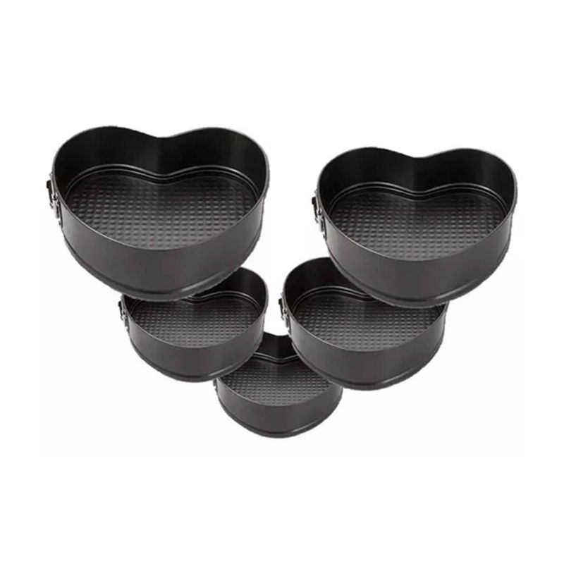 GENERICO - Set 5 Moldes Corazón Antiadherente Para Torta