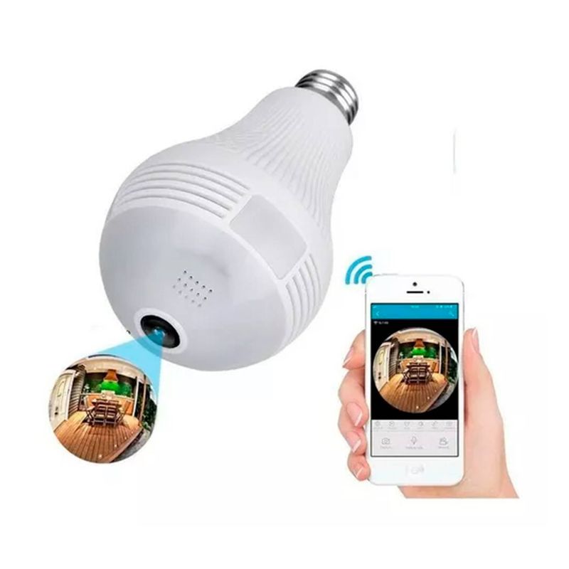 GENERICO - Ampolleta Led Con Camara 360° Hd Wifi Luz Blanco