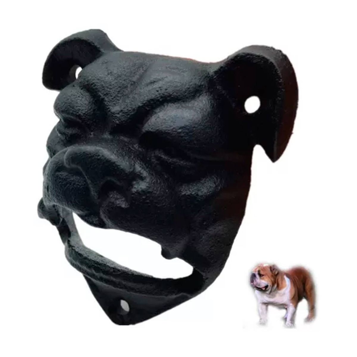 GENERICO - Destapador Para Pared De Cabeza Perro Bulldog Hierro