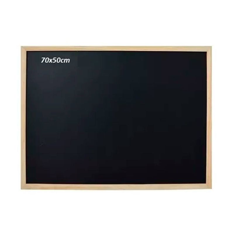 GENERICO - Pizarra Negra De Tiza Marco De Madera 70x50 Cm