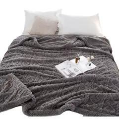 GENERICO - Frazada Jacquard / 2 plazas / con forro polar de sherpa