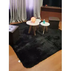 GENERICO - Alfombra Peluda Medida 200 x 300 cm, Color Negra Teng Fei