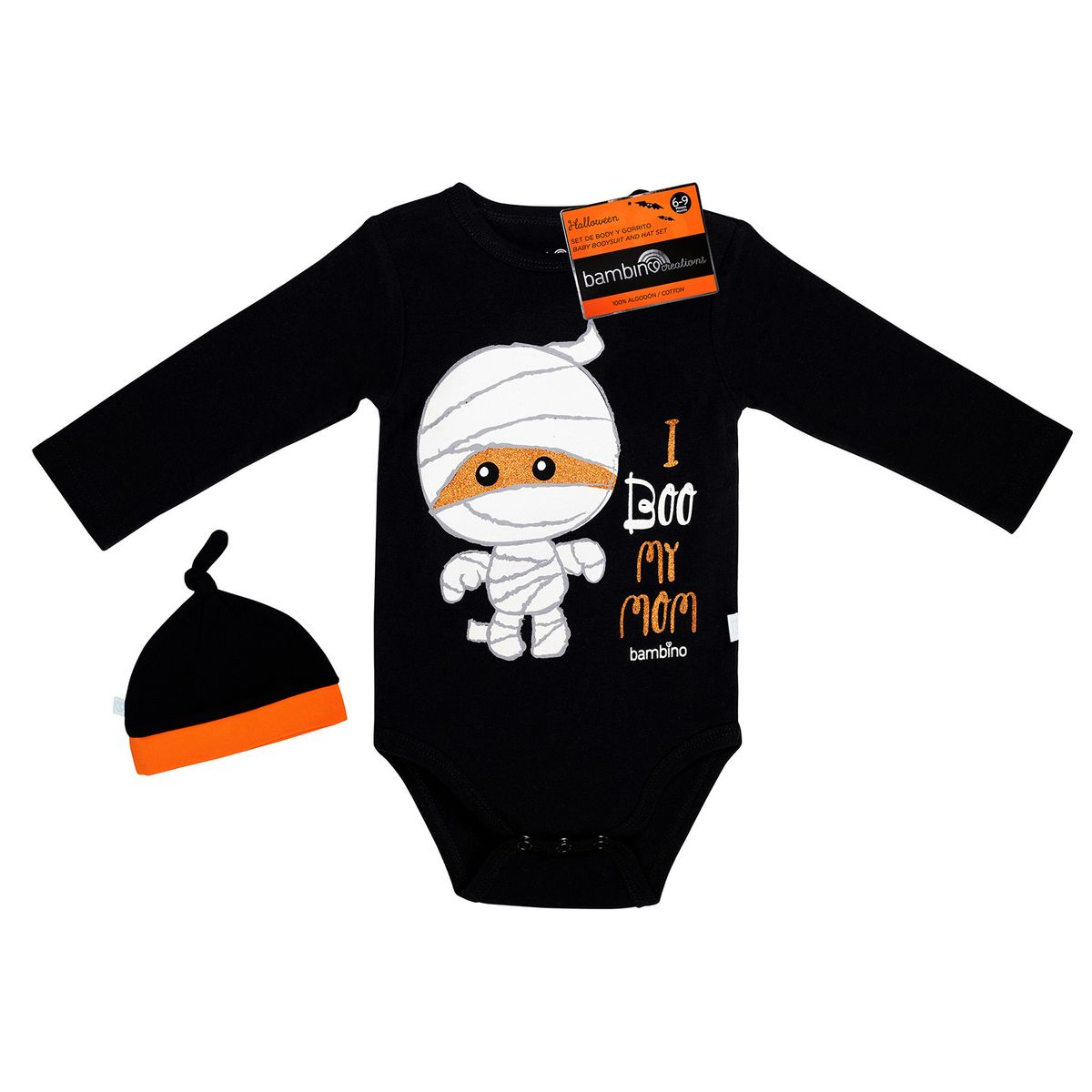 BAMBINO - Body Y Gorrito Halloween Momia Niño  6-9 Meses