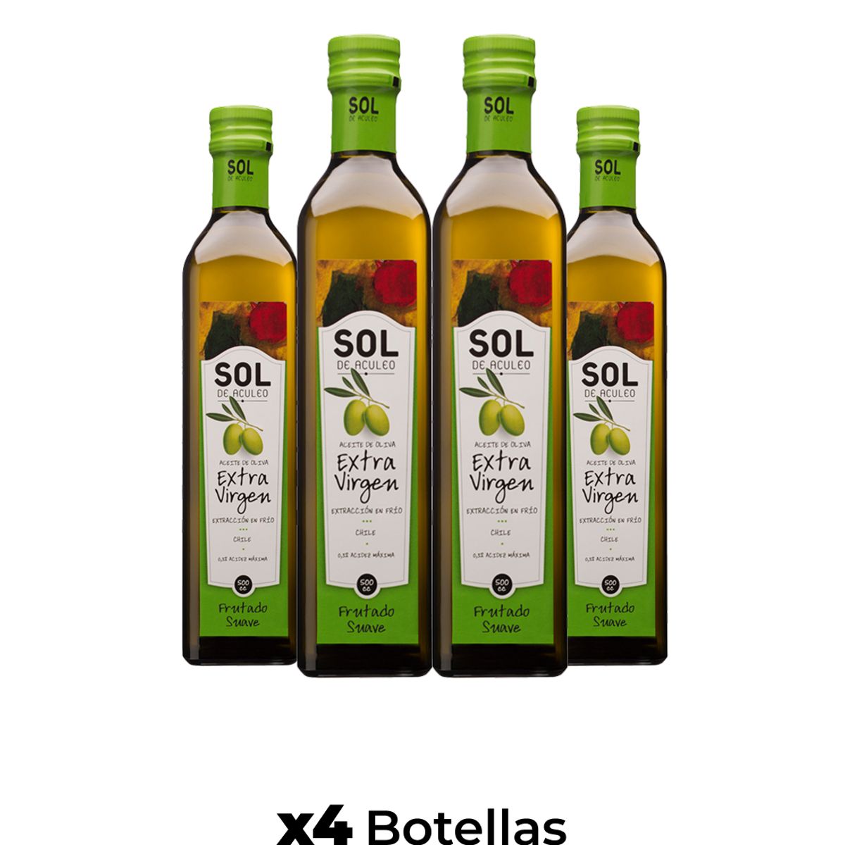 SOL DE ACULEO - Aceite de Oliva extra virgen Sol Frutado Suave 4 x 500 ml
