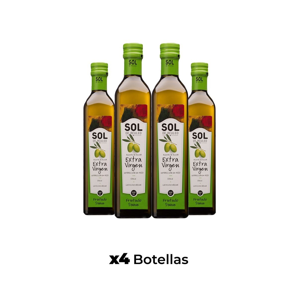 SOL DE ACULEO - Aceite de Oliva extra virgen Sol Frutado Suave 4 x 500 ml