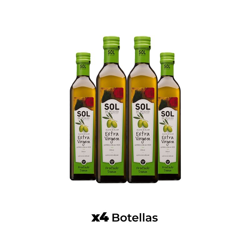 SOL DE ACULEO - Aceite de Oliva extra virgen Sol Arbequina 4 x 500 ml