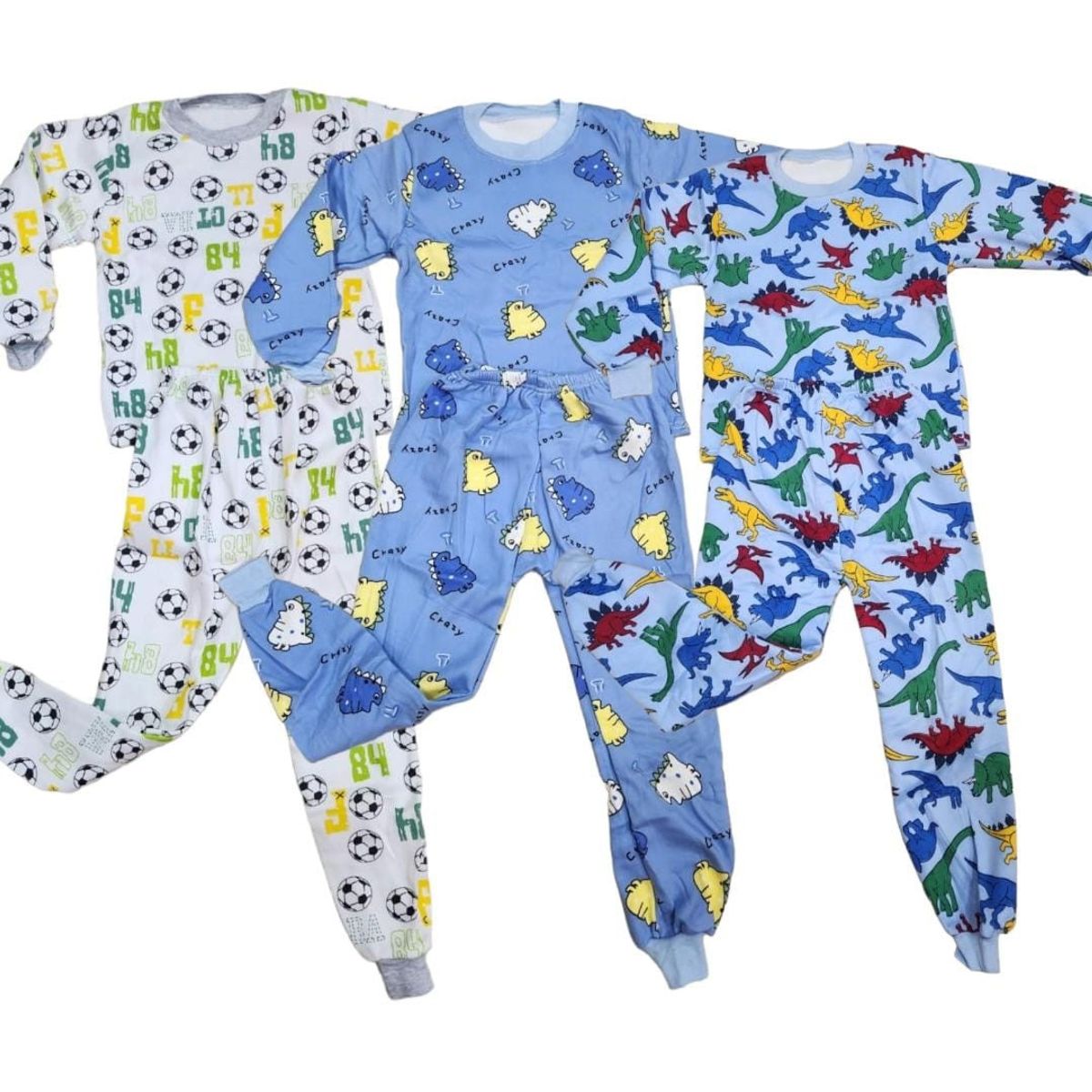 AGW - Pack 3 Pijamas Algodón Franela Niño Colores Surtidos