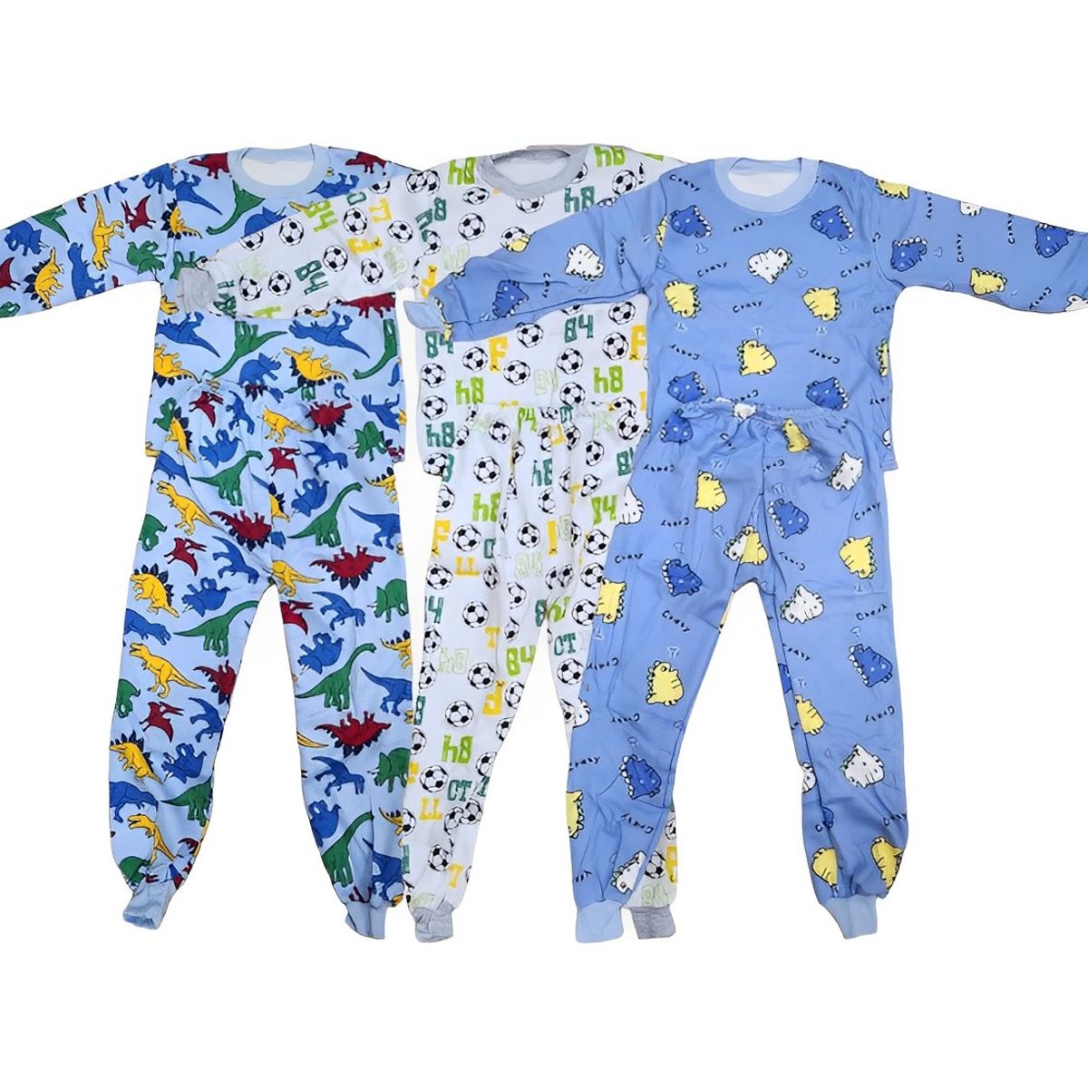 AGW - Pack 3 Pijamas Algodón Franela Niño Colores Surtidos