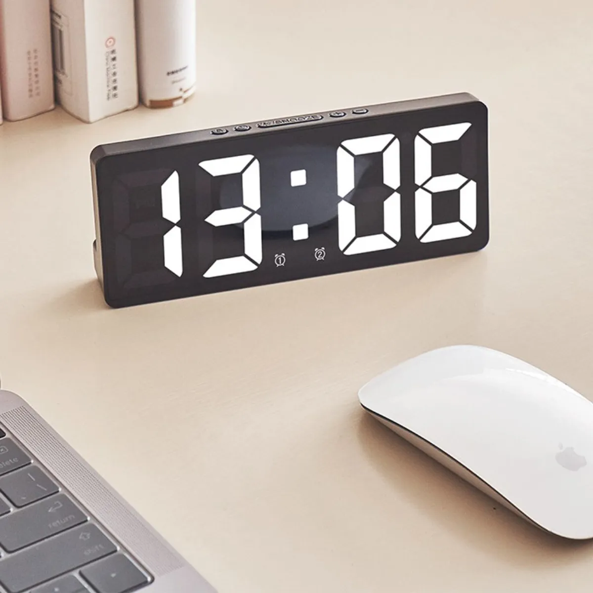 CRUSEC - Reloj Despertador LED Multifuncional Dormitorio Oficina