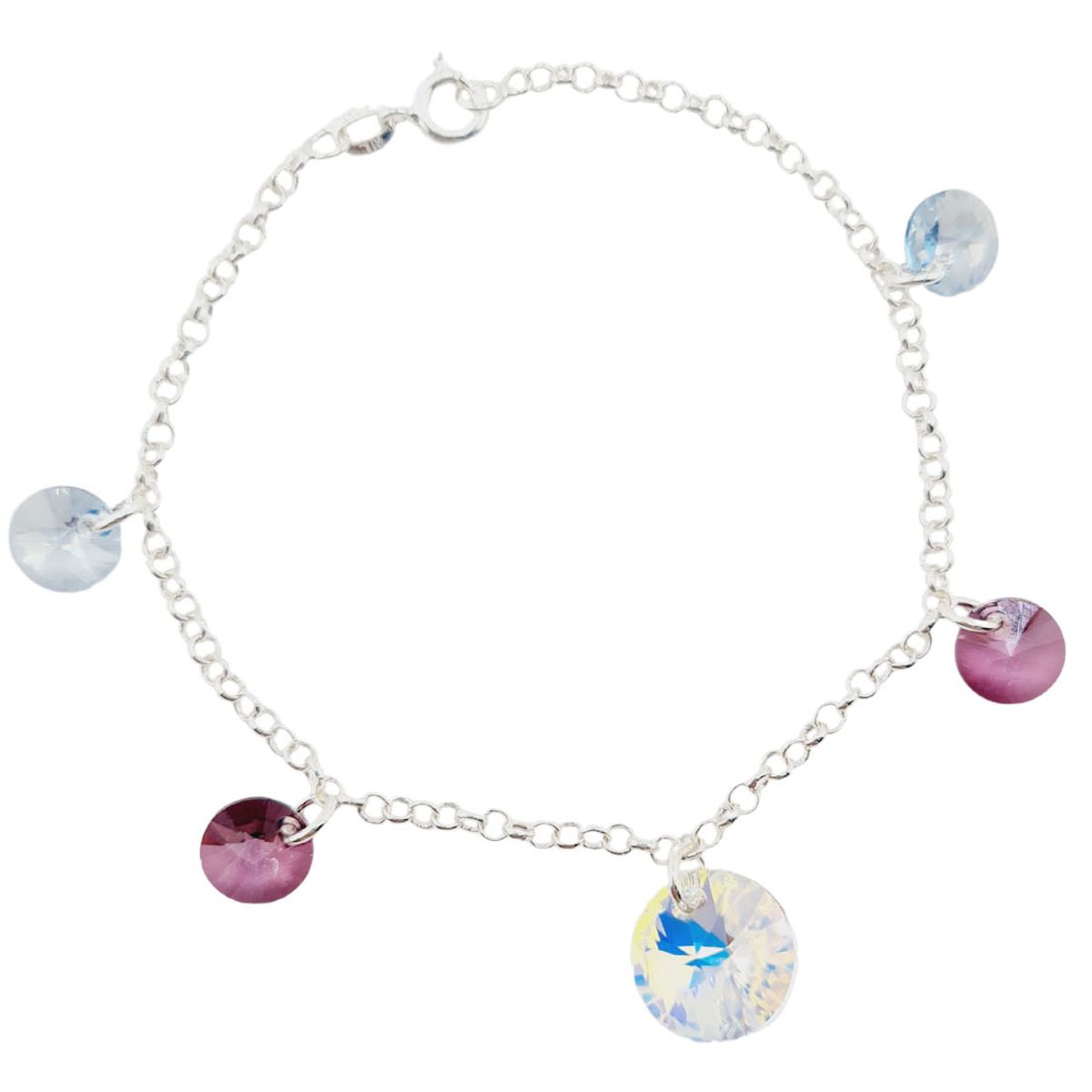 JOYAS MONTERO - Pulsera Nepal Plata 925 creado con cristales de Swarovski® Antique Pink