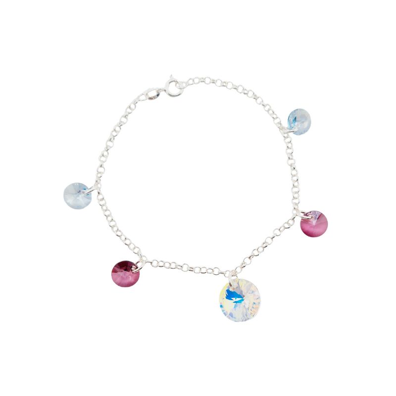 JOYAS MONTERO - Pulsera Nepal Plata Italiana 925 Cristal Genuino Antique Pink