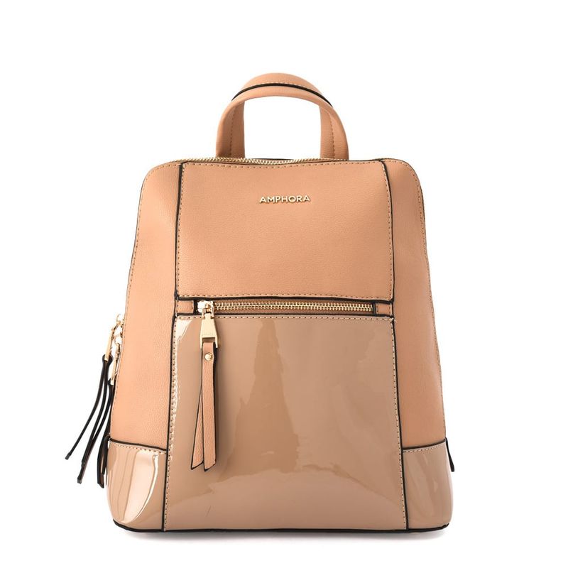 AMPHORA - Mochila Mediana Azalea Beige Oscuro