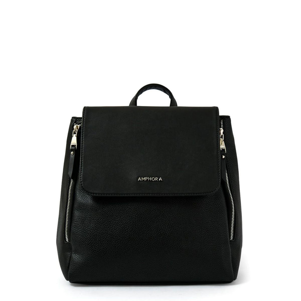 AMPHORA - Mochila con tapa neferet mediana negro