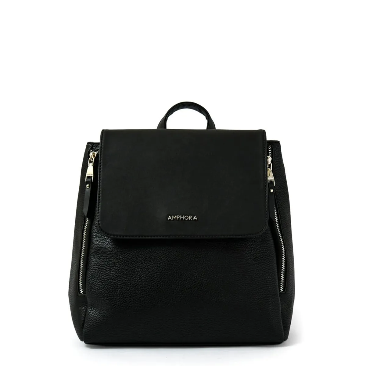 AMPHORA - Mochila con tapa neferet mediana negro