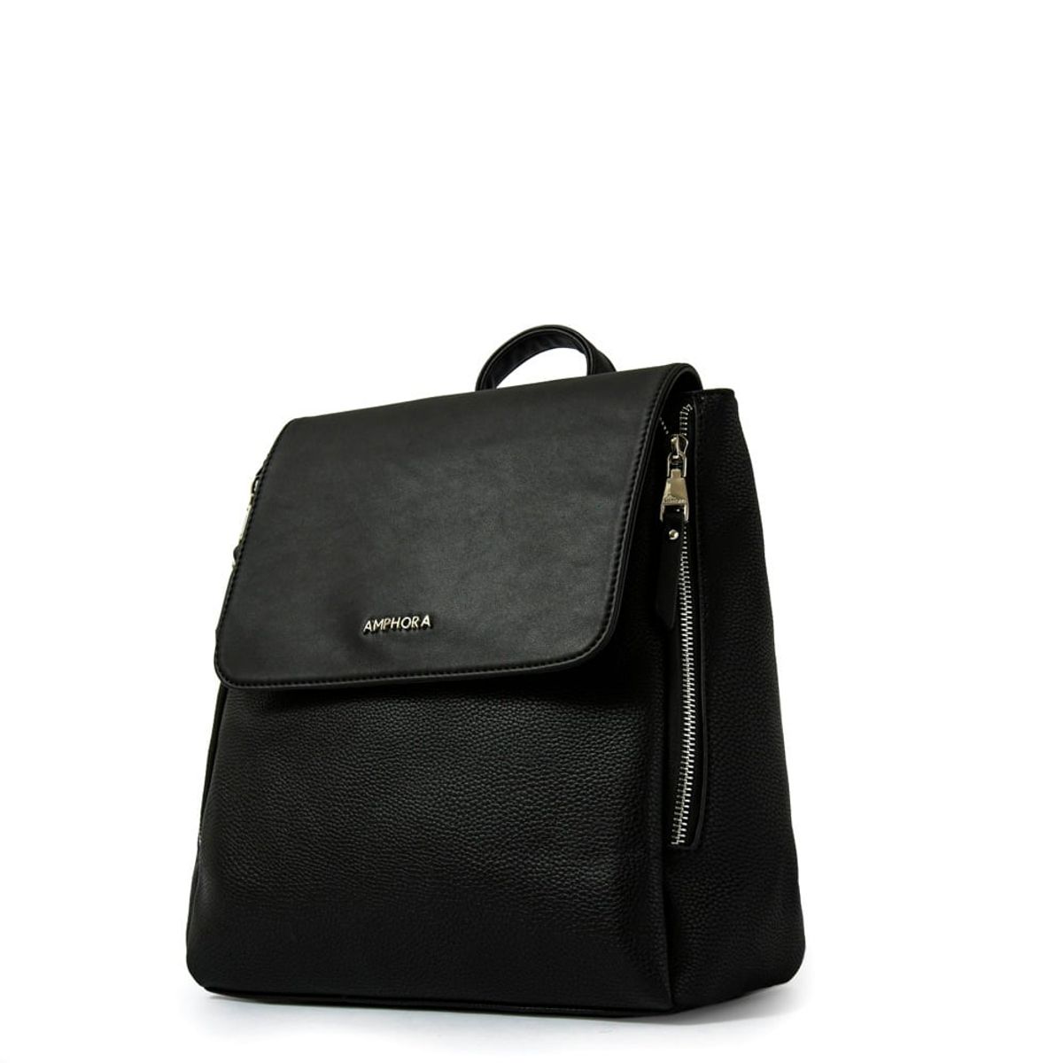 AMPHORA - Mochila con tapa neferet mediana negro