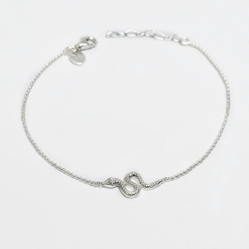 ROSETT - Pulsera rolo con serpiente texturizada Plata 925
