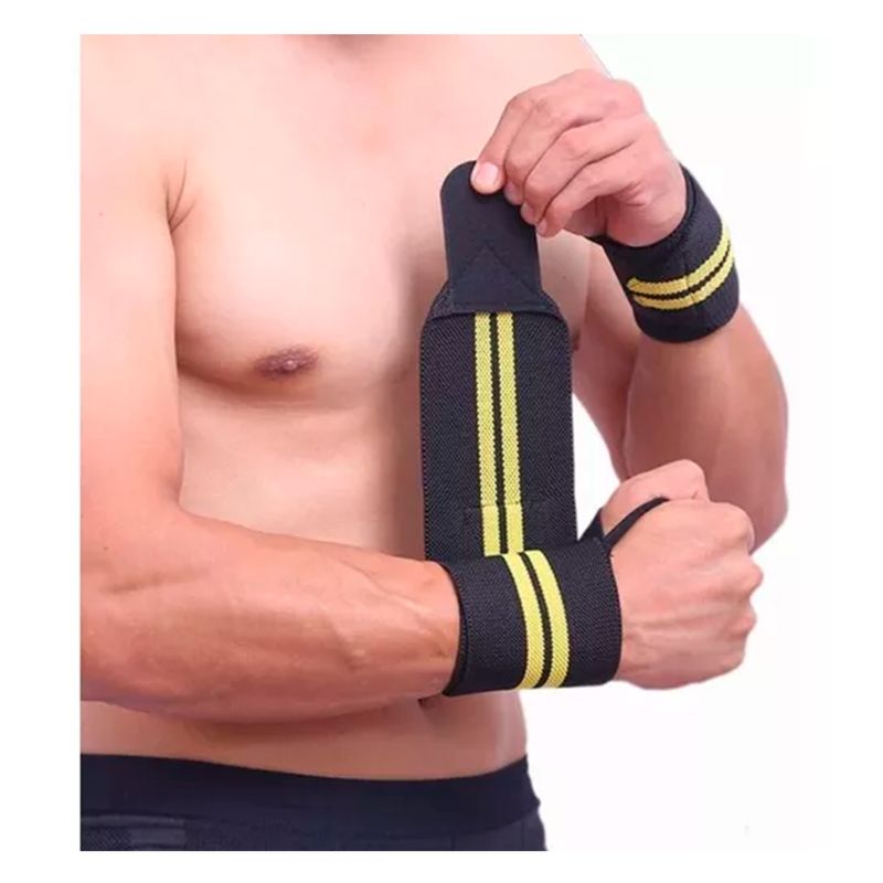 GENERICO - Muñequera Para Gym 1 Par Amarillo